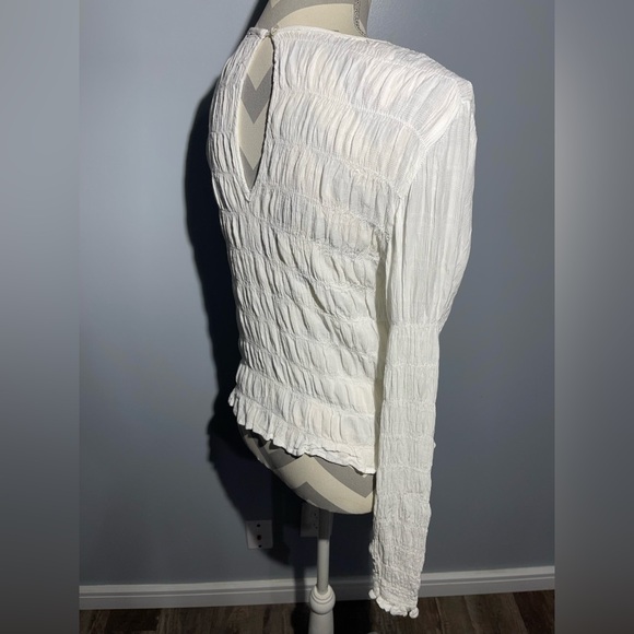Sanctuary White Crinkled Long Sleeve Blouse - Picture 5 of 12